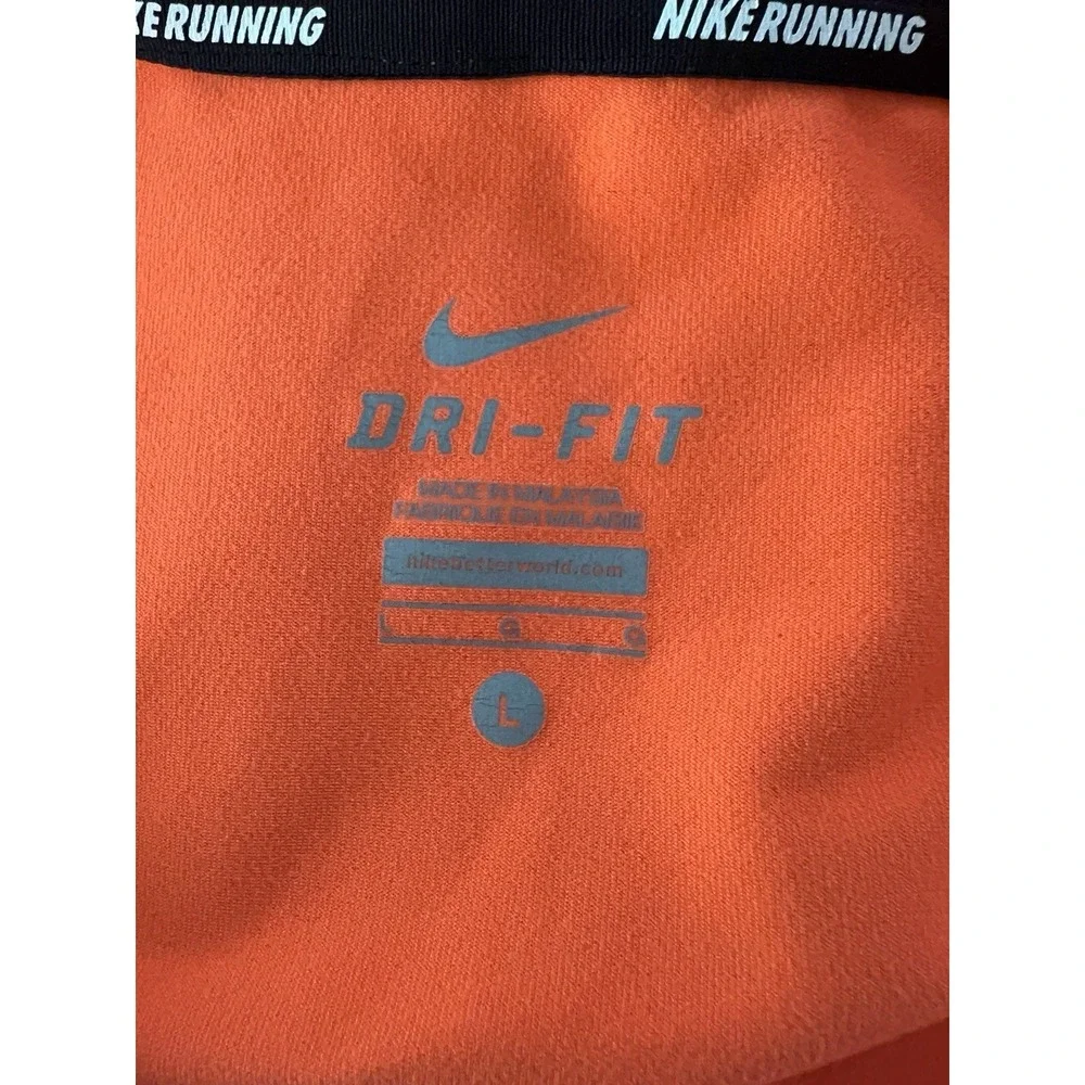 Nike Dri-FIT Running 1/4 Zip Pullover Mens Large Orange Long Sleeve 504606-853